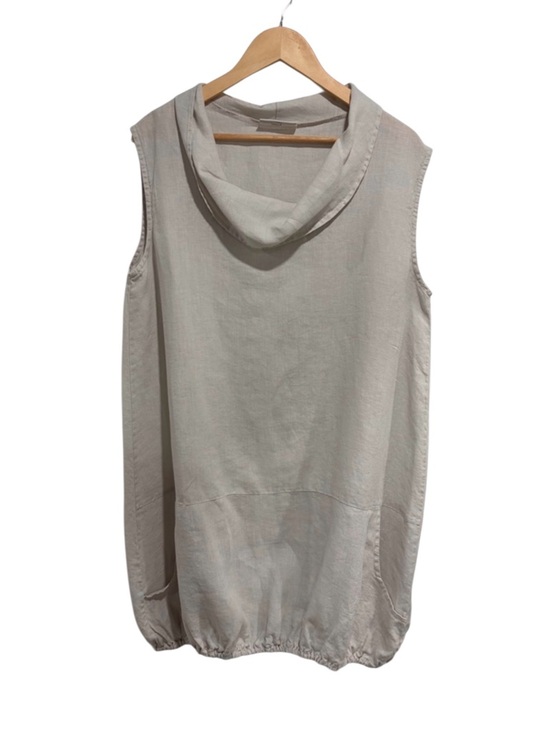 bryn Walker Dresses & Skirts - bryn Walker Sleeveless Cowl Neck Dress in Light Beige 100% Linen